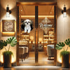 Adhesive Shih Tzu graphic sticker showcased on a smooth interior room door