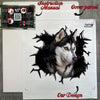 Protective packaging and application guide showing the Siberian Husky decal package.