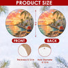 Product size chart diagram displaying the three-inch round dimensions and double-sided print layout.