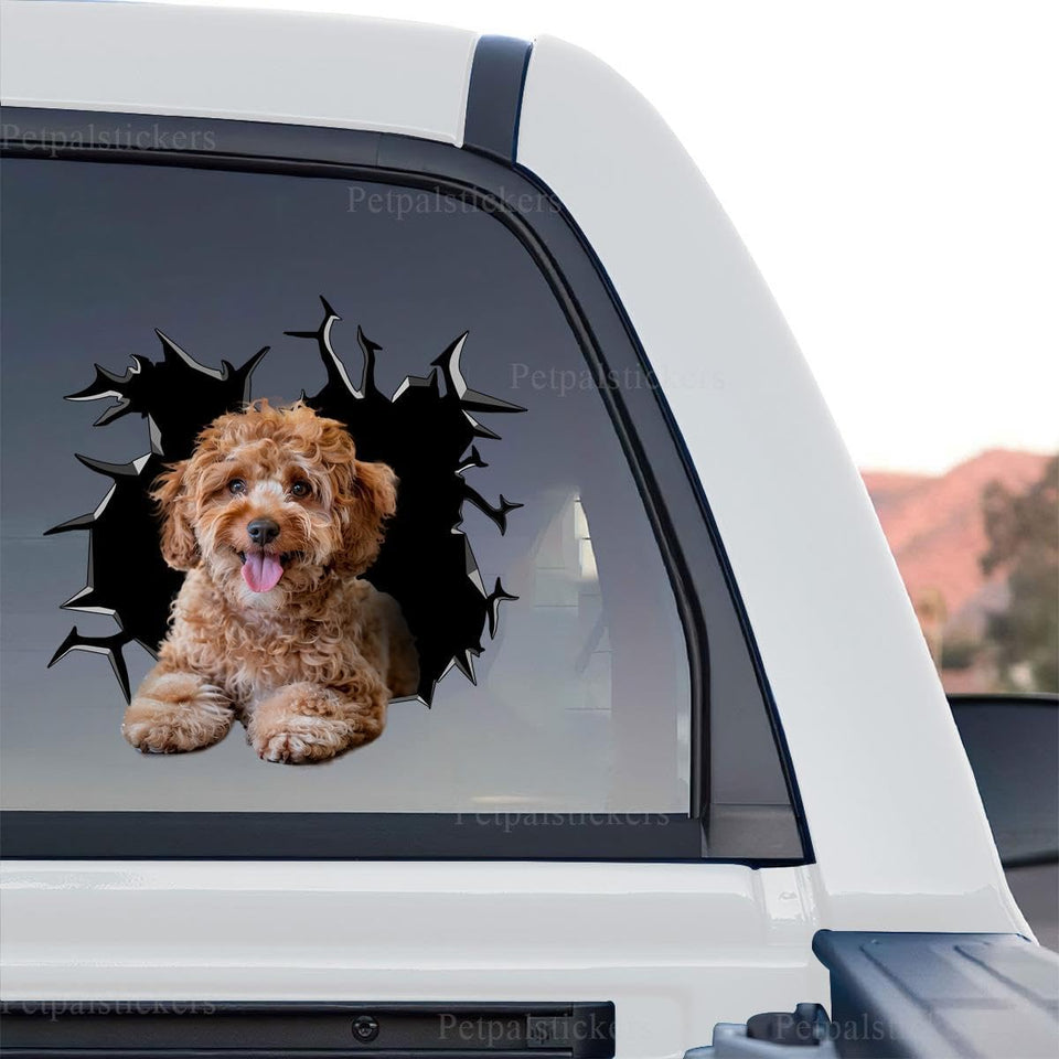 Clear vinyl Standard Poodle decal featuring detailed artistic dog graphic artwork on a standalone product design.
