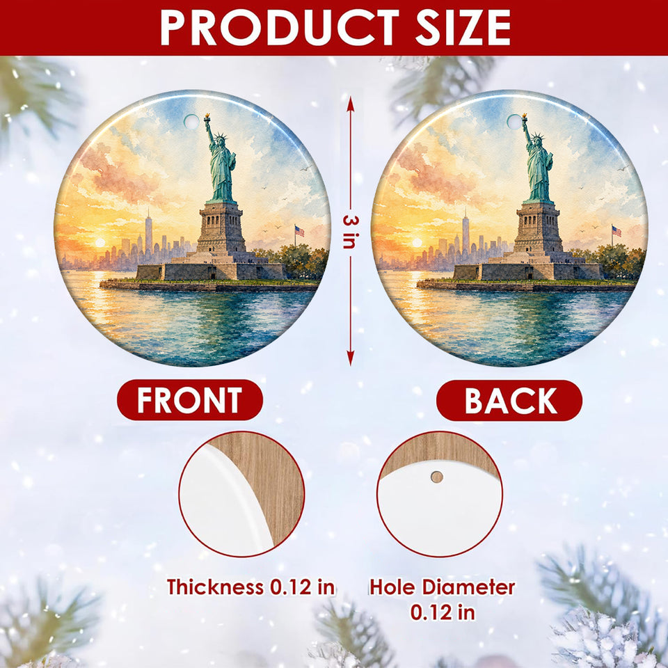 Detailed size chart showing the 3-inch round dimensions and double-sided print design.