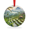 Tegallalang Rice Terraces ornament shown against a plain white background with hanging ribbon.