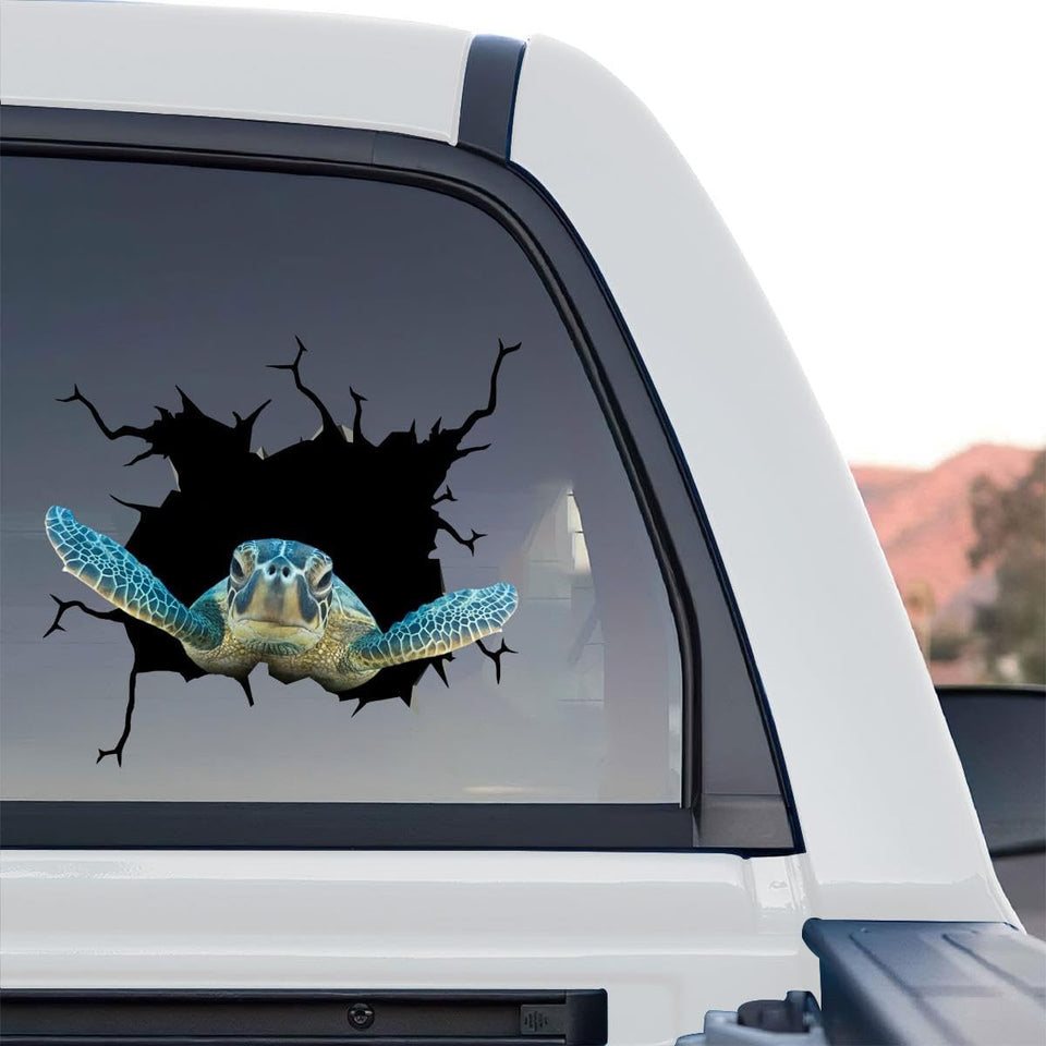 Vibrant graphic Turtle car decal shown in a standalone product design.