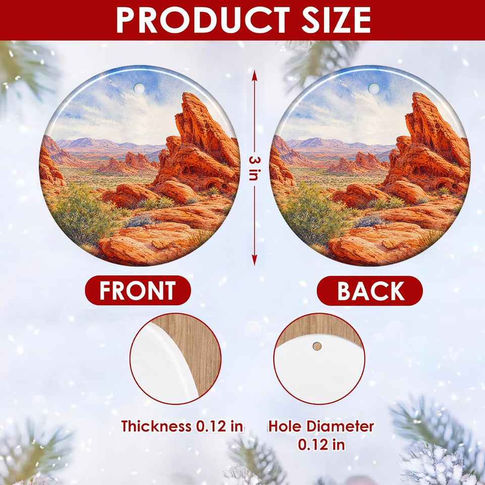Clear size chart displaying the three-inch round dimensions and print.