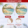 Detailed size chart diagram illustrating the three-inch round ceramic ornament dimensions.