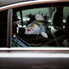 Vibrant Walleye Fishing decal adhered cleanly to a sleek car door exterior.