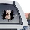 Clear vinyl West Highland White Terrier sticker showcasing realistic standalone product design details.