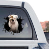 Standalone product design of the clear White Boxer Dog decal featuring detailed artwork.