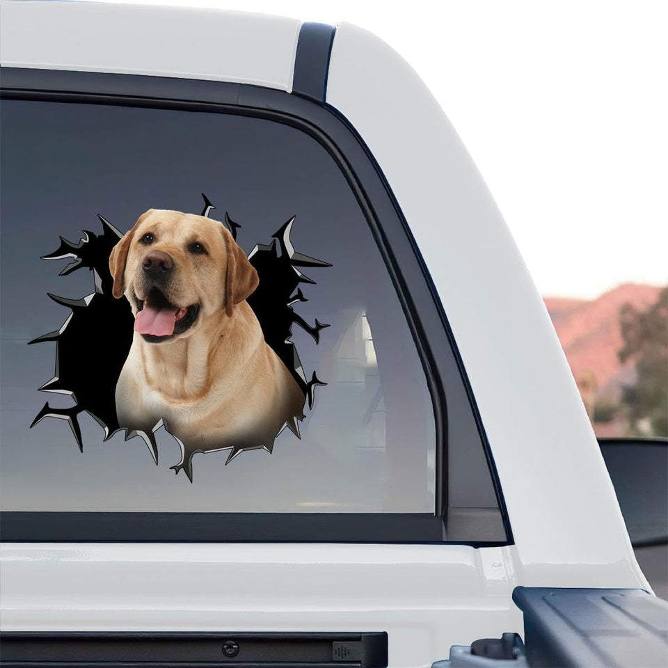 Yellow Lab graphic decal showcasing vibrant artwork in a standalone product design format.