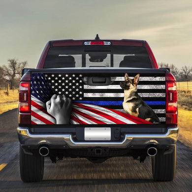 German Shepherd The Thin Blue Line America Truck Tailgate Decal Sticker Wrap Tailgate Wrap Decals For Trucks