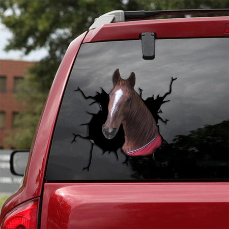 [th0009-snf-vdt]-custom-horse-crack-car-sticker-cattle-lover