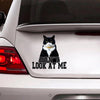 [sk0257-snf-hnd] Funny Tuxedo Don't look at me Crack Car Sticker Lover - Camellia Print