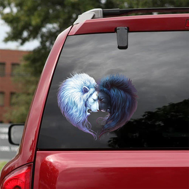 [sk0167-snf-hnd] Lions Animal cute Sticker Lover - Camellia Print