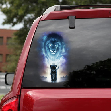 [sk0164-snf-hnd] Lions Animal cute Sticker Lover - Camellia Print