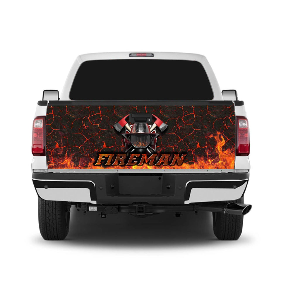 Fireman Helmet 2 Tailgate Wrap Window Decal Tailgate Wrap Stickers For Trucks