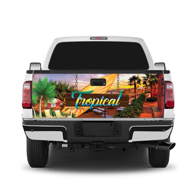 Tropical Tailgate Wrap Window Decal Tailgate Wrap Stickers For Trucks