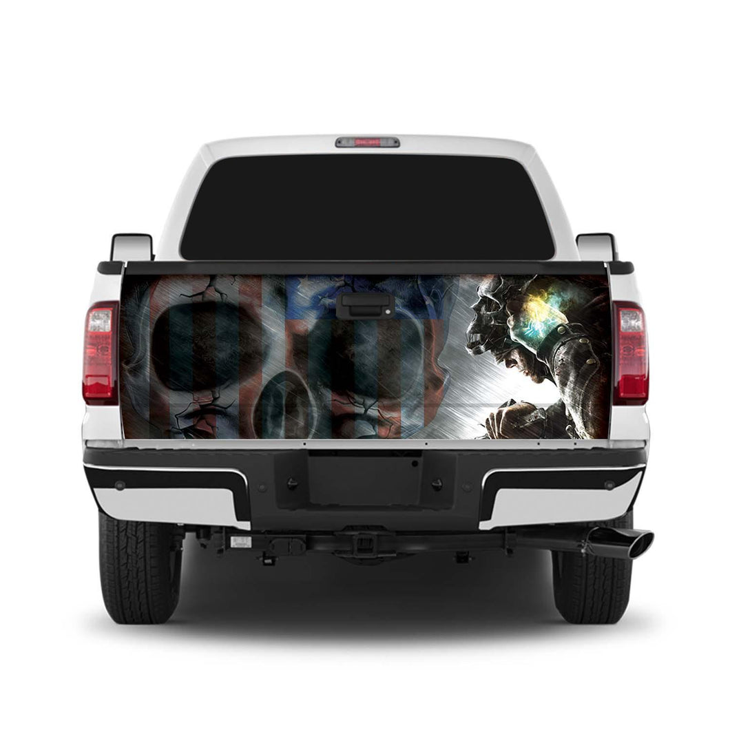 Skull Flag Tailgate Wrap Window Decal Tailgate Wrap Stickers For Trucks