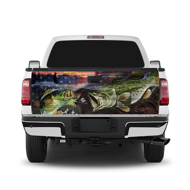 Bass Fishing 2 Tailgate Wrap Window Decal Tailgate Wrap Stickers For Trucks