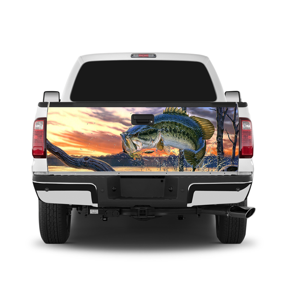 Bass Artwork Tailgate Wrap Stickers For Trucks