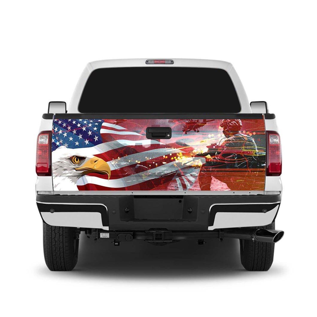 Eagle Flag Military Tailgate Wrap Window Decal Tailgate Wrap Stickers For Trucks