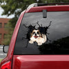 [th0757-snf-tpa]-papillon-crack-car-sticker-dogs-lover