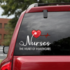 [sk0225-snf-hnd] Nurses the heart of healthcare Car Sticker Lover - Camellia Print