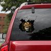 [sk0234-snf-tnt] Lion Crack Animal Car Sticker Lover - Camellia Print