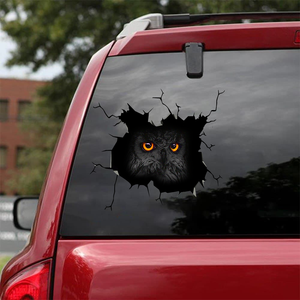 [sk0233-snf-tnt] Owls Crack Animal Car Sticker Lover - Camellia Print