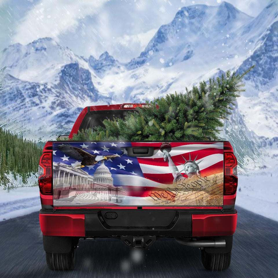 American Patrico truck Tailgate Decal Sticker Wrap Xmas Tailgate Wrap Decals For Trucks