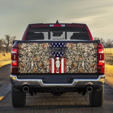 Deer Skull Art American truck Tailgate Decal Sticker Wrap Tailgate Wrap Decals For Trucks