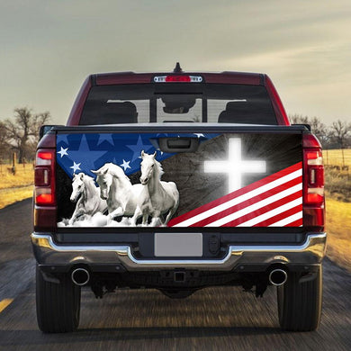 Horses Cross truck Tailgate Decal Sticker Wrap Tailgate Wrap Decals For Trucks