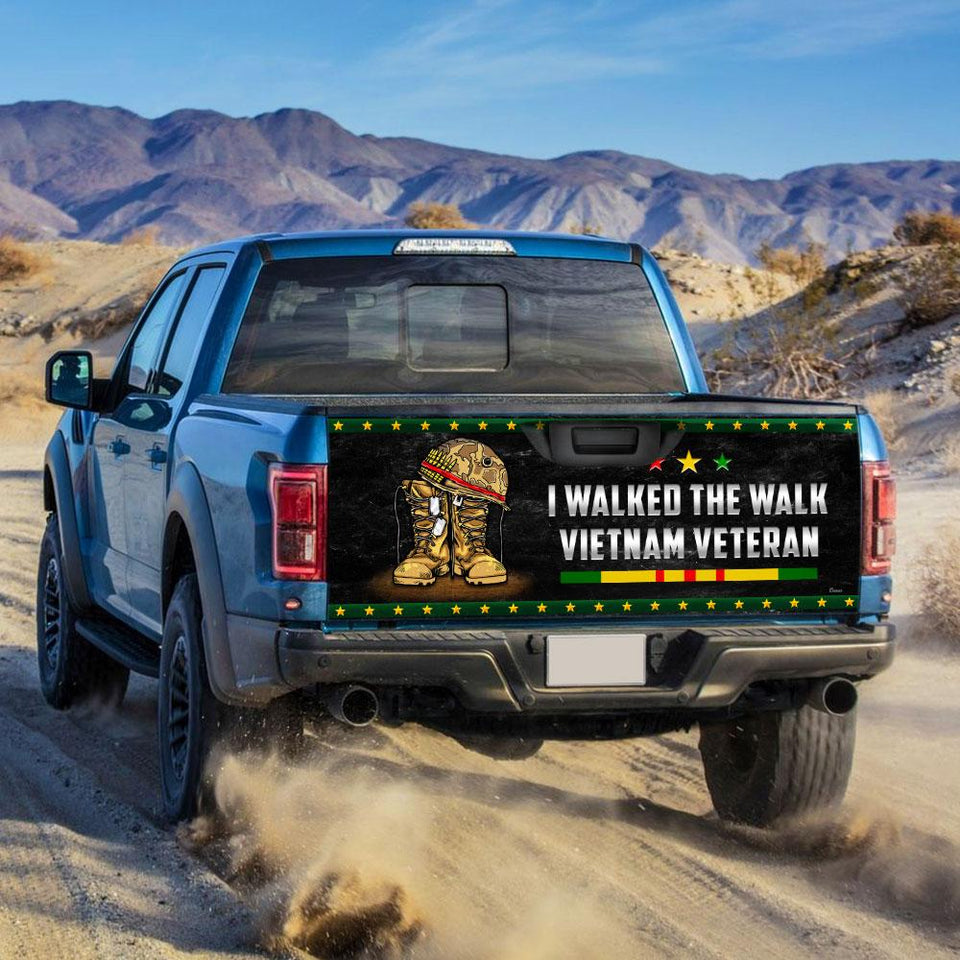 Vietnam Veterans truck Tailgate Decal Sticker Wrap Veteran Day Veteran Gifts Veteran Decoration Idea I Walked The Walk Tailgate Wrap Decals For Trucks
