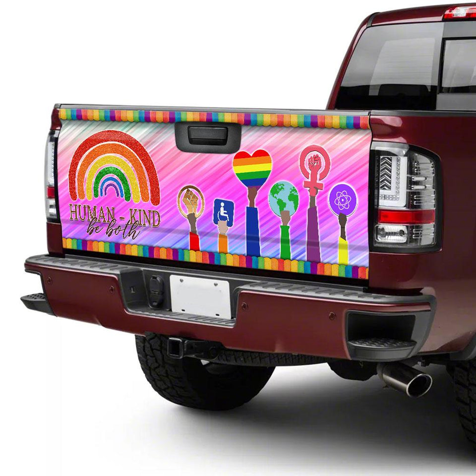 Lgbt Prico truck Tailgate Decal Sticker Wrap Human Kind Be Both Tailgate Wrap Decals For Trucks