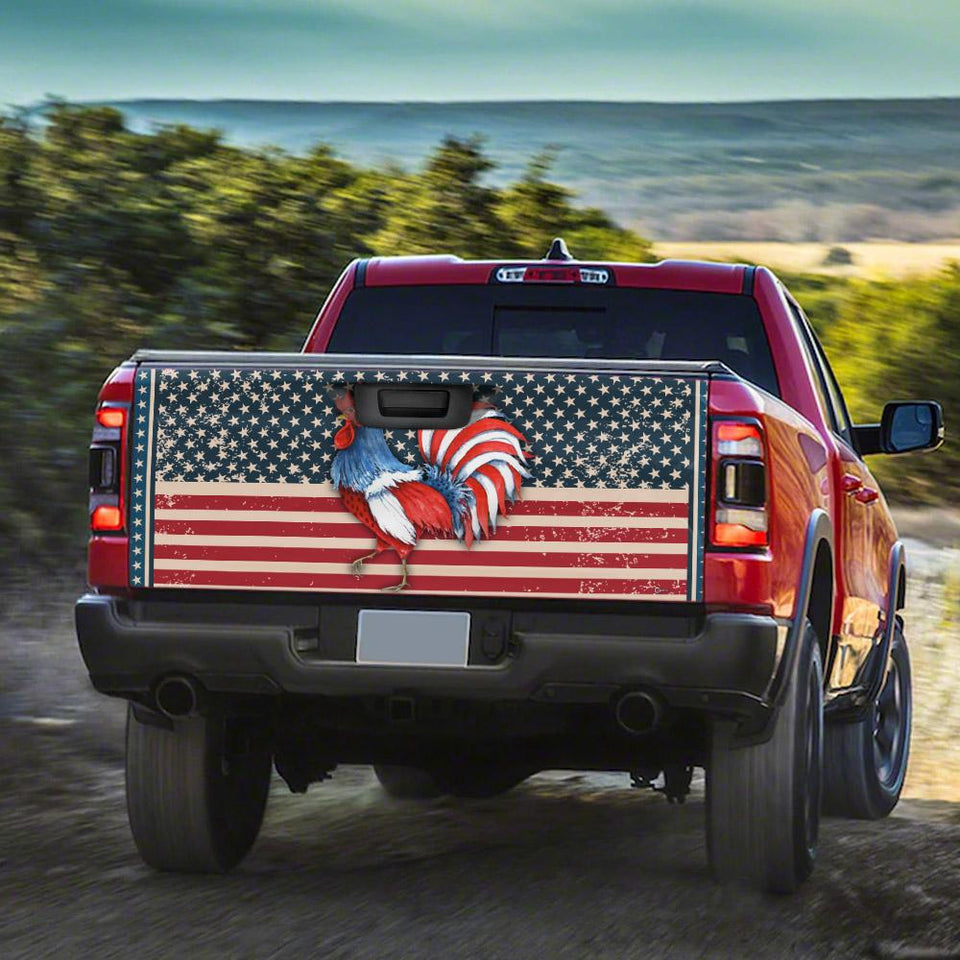 America Rooster truck Tailgate Decal Sticker Wrap Tailgate Wrap Decals For Trucks