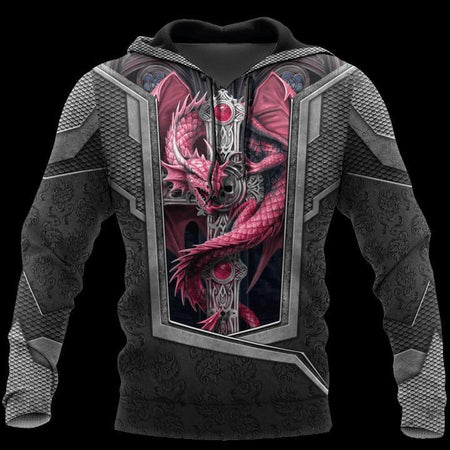 3D TATTOO AND DUNGEON DRAGON HOODIE HAC26124