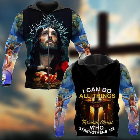 I CAN DO ALL THINGS THROUGH CHRIST WHO STRENGTHENS ME CHRIST ALL OVER PRINTED SHIRTS