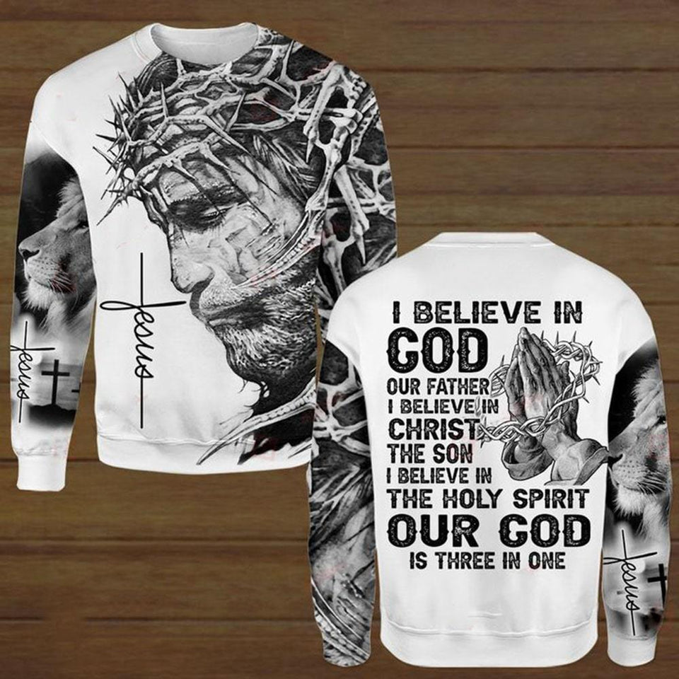 I Believe In God Our Father I Believe In Christ The Son I Believe In The Holy Spirit Out God Is Three In One ALL OVER PRINTED SHIRTS