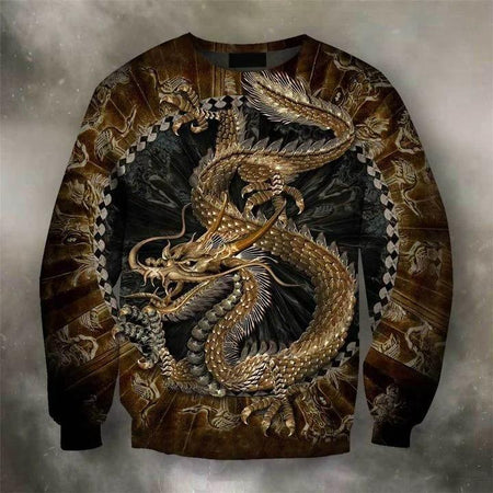 3D ALL OVER PRINT DRAGON IN CHINESE HOODIE