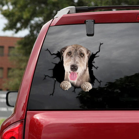 [th0367-snf-tpa]-irish-wolfhound-crack-car-sticker-dogs-lover