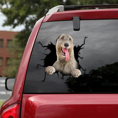 [th0369-snf-tpa]-irish-wolfhound-crack-car-sticker-dogs-lover