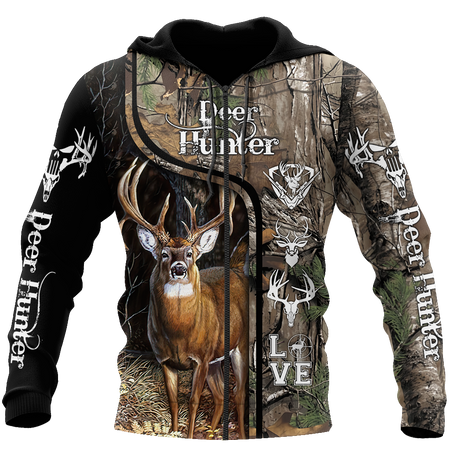 3D All Over Printed Deer Hunting Hoodie AM082015