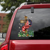 [sk0349-snf-tpa] God bless America Car Sticker - Camellia Print