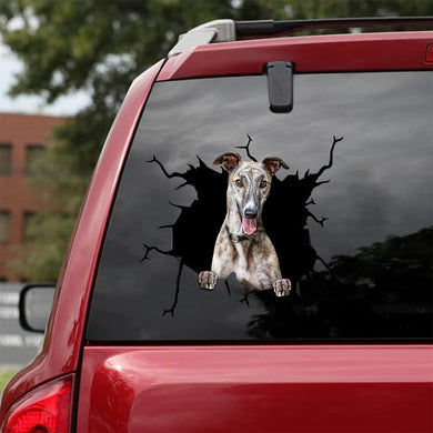 [sk1110-snf-tnt]-greyhound-crack-car-sticker-dogs-lover