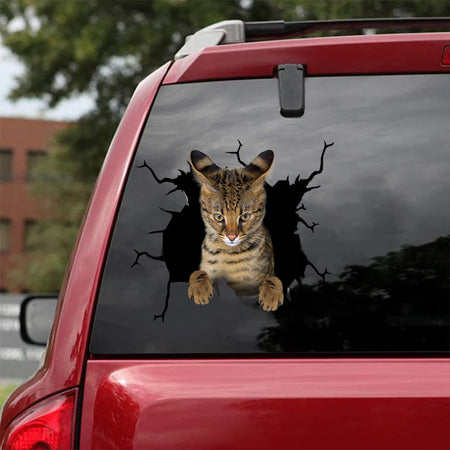[da0718-snf-tnt]-savannah-crack-car-sticker-cats-lover