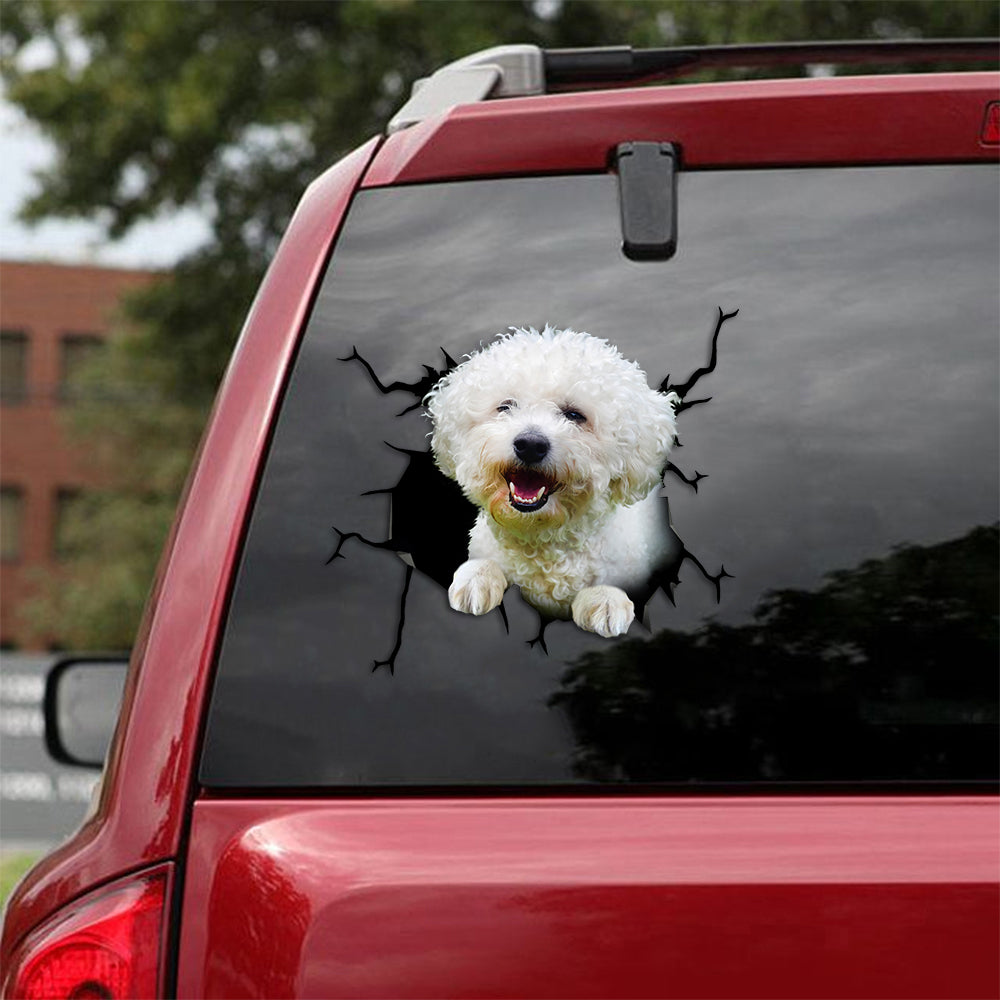 [th0499-snf-tpa]-bichon-frise-crack-car-sticker-dogs-lover