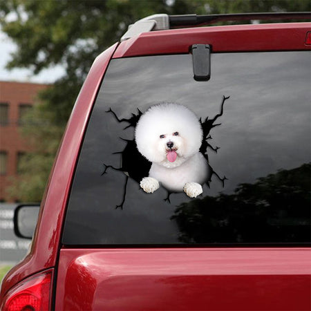 [th0501-snf-tpa]-bichon-frise-crack-car-sticker-dogs-lover