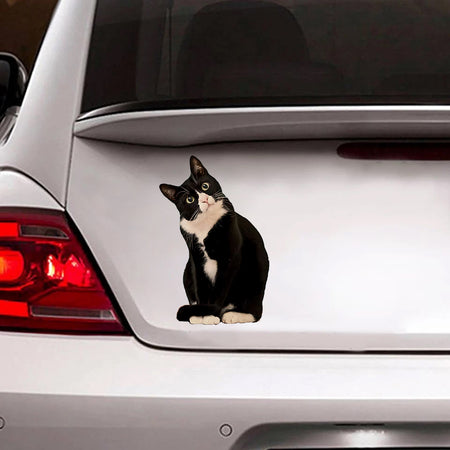 [bv0005-snf-ptd]-tuxedo-cat-crack-sticker-cats-lover