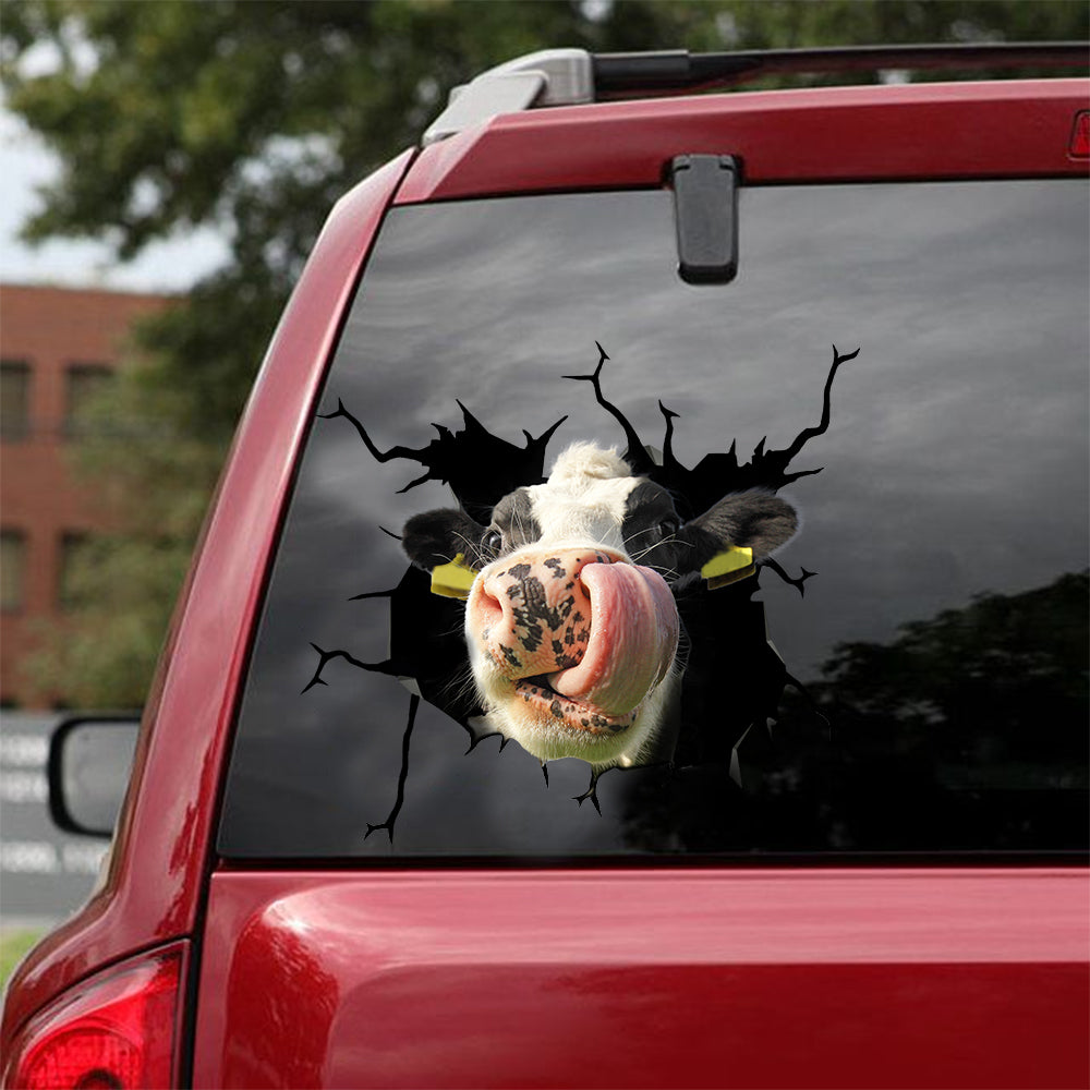[sk1059-snf-lad]-funny-cow-car-sticker-animals-lover
