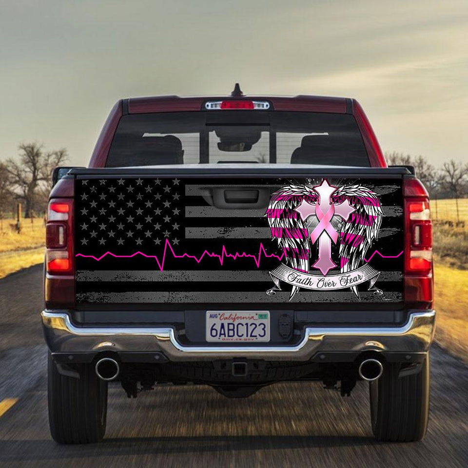 Breat Cancer Awareness truck Tailgate Decal Sticker Wrap Tailgate Wrap Decals For Trucks