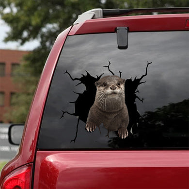 [sk1147-snf-tnt]-otter-crack-sticker-animals-lover